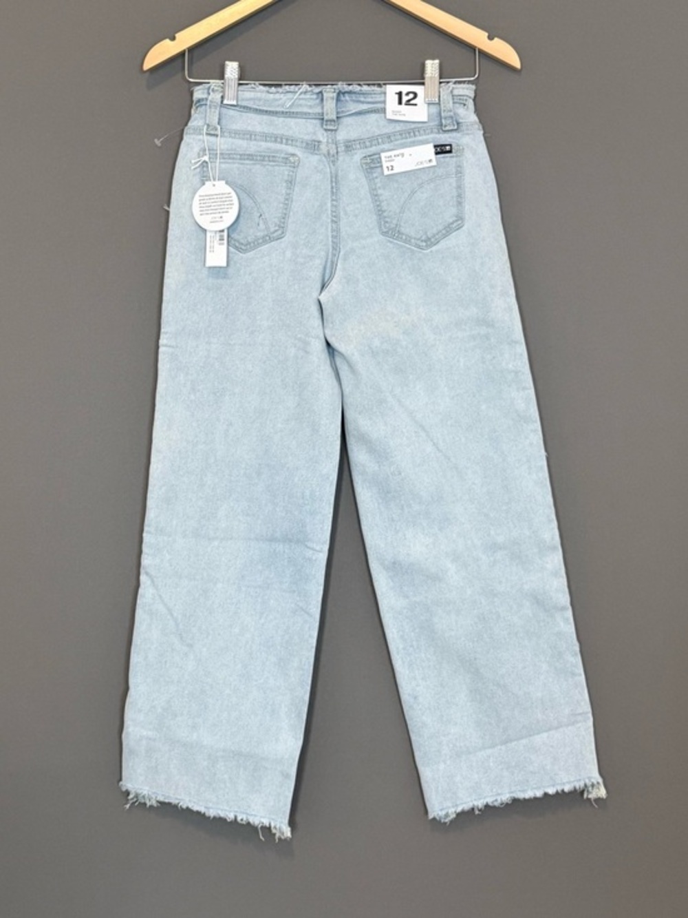Joe’s Jeans The Kate Baggy Girls Light Wash Frayed Wide Leg Jeans 12